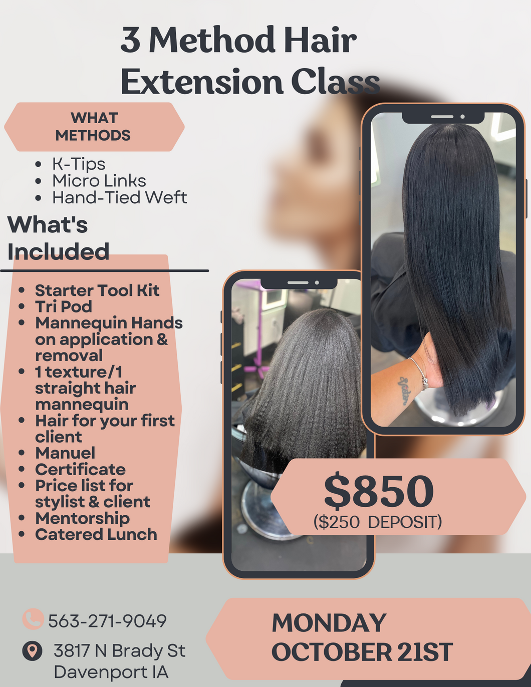 October 21st Extension Class ($250 Deposit Only)